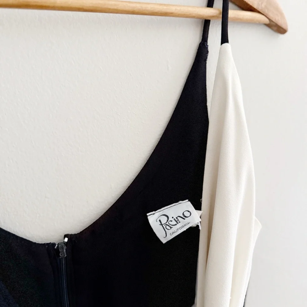 Vintage 90s Color-block Black and White Jumpsuit women’s small